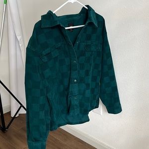 Teal/ green Vans checkered jacket.